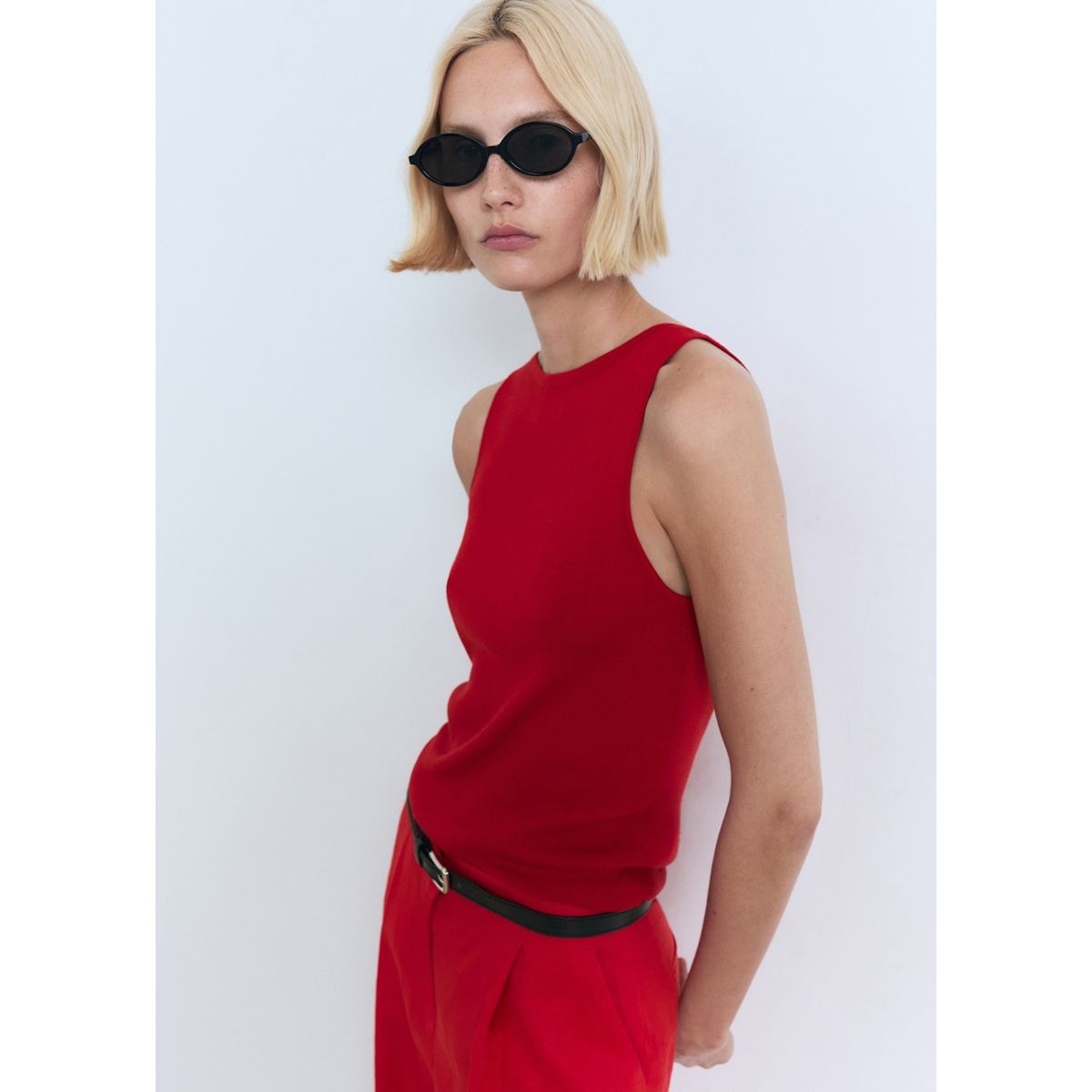 MANGO - Top Sin Mangas Mujer Mango