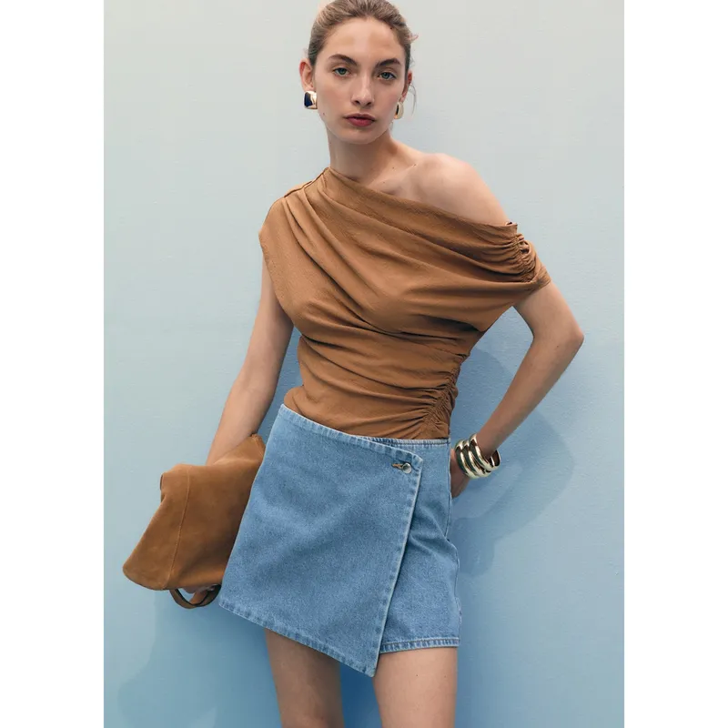 MANGO - Falda Short Tiro Medio Mujer Mango