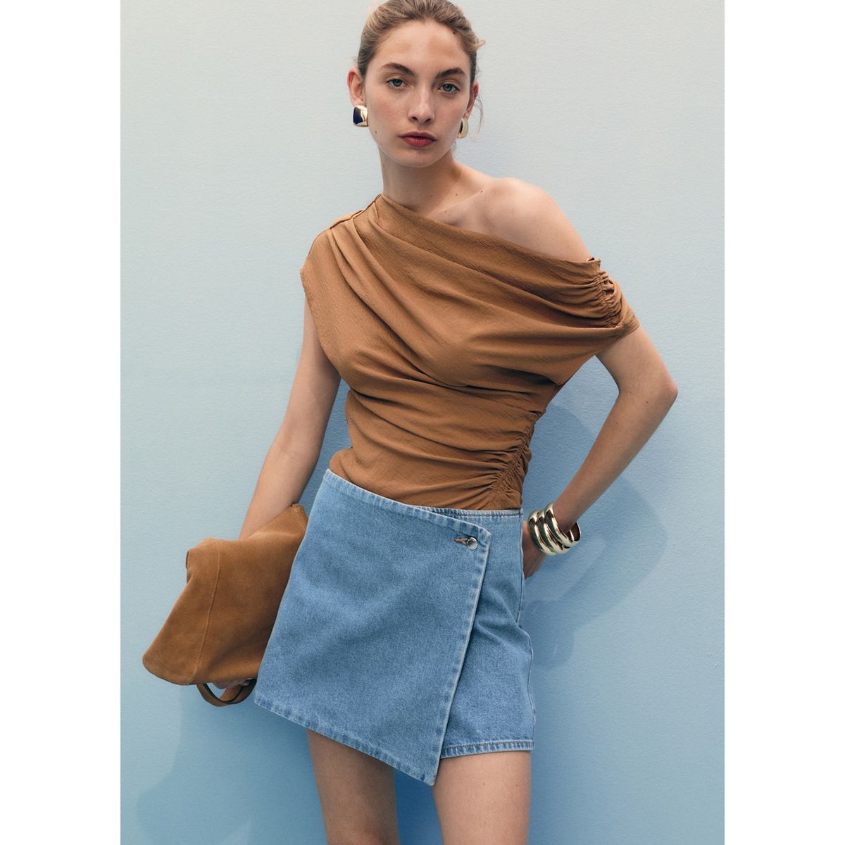 MANGO - Falda Short Tiro Medio Mujer Mango