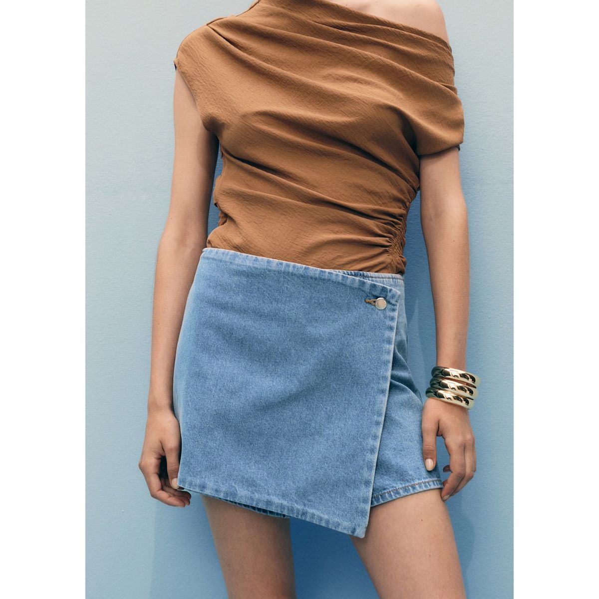 MANGO - Falda Short Tiro Medio Mujer Mango