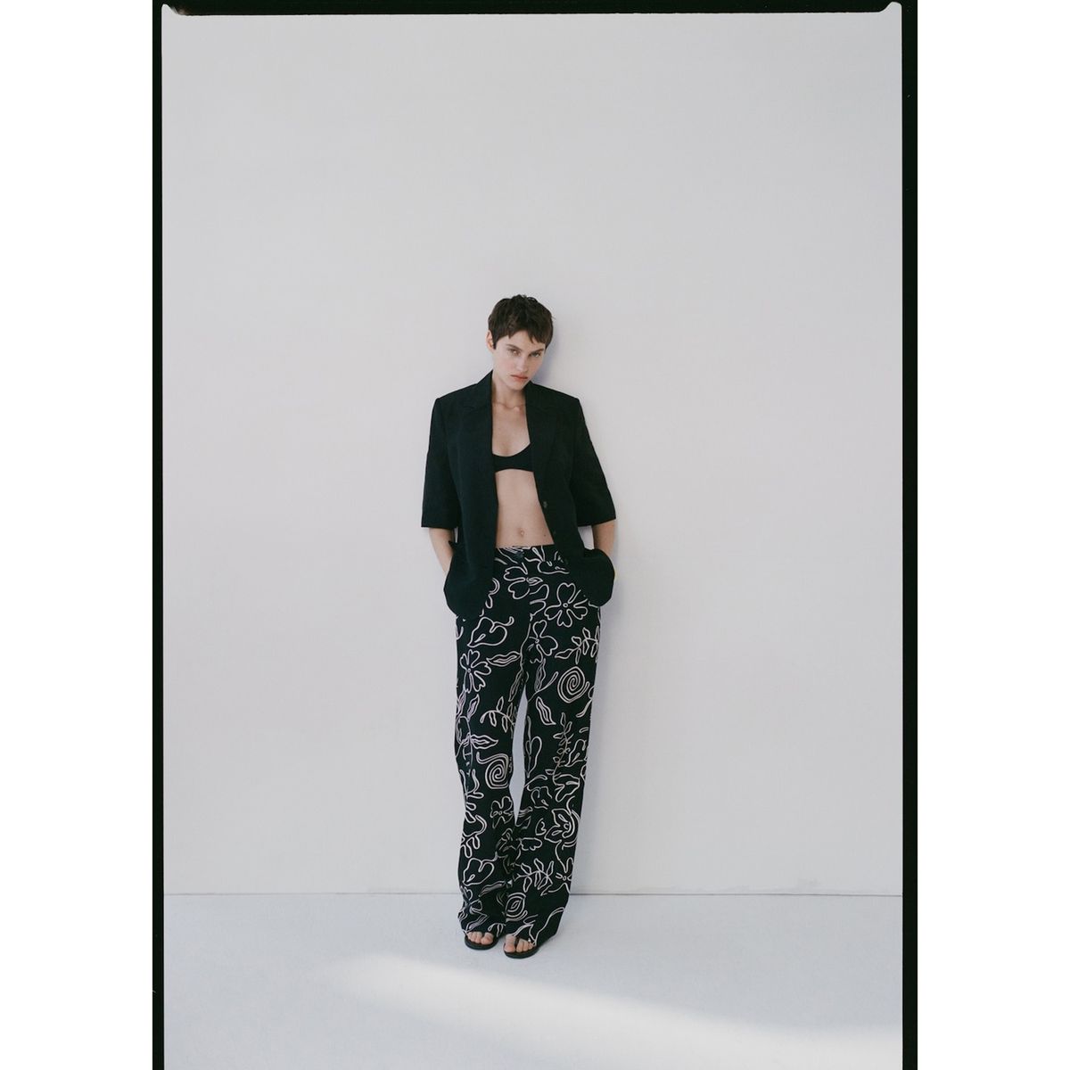 MANGO - Pantalón Wide Leg Tiro Medio Mujer Mango