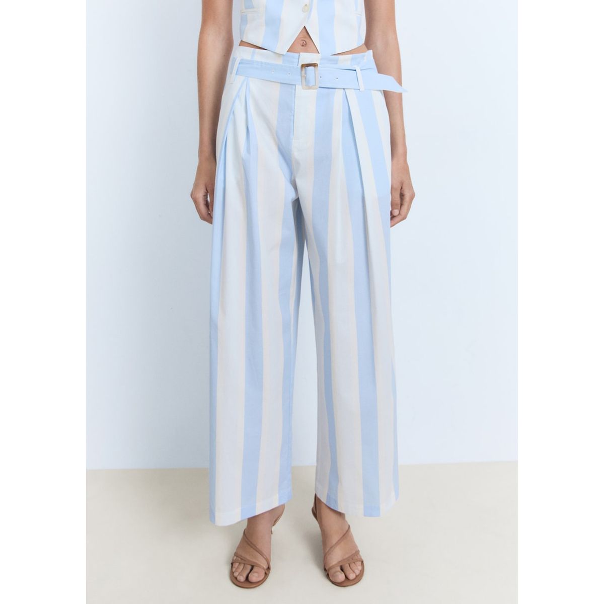 MANGO - Pantalón Culotte Tiro Alto Mujer Mango.