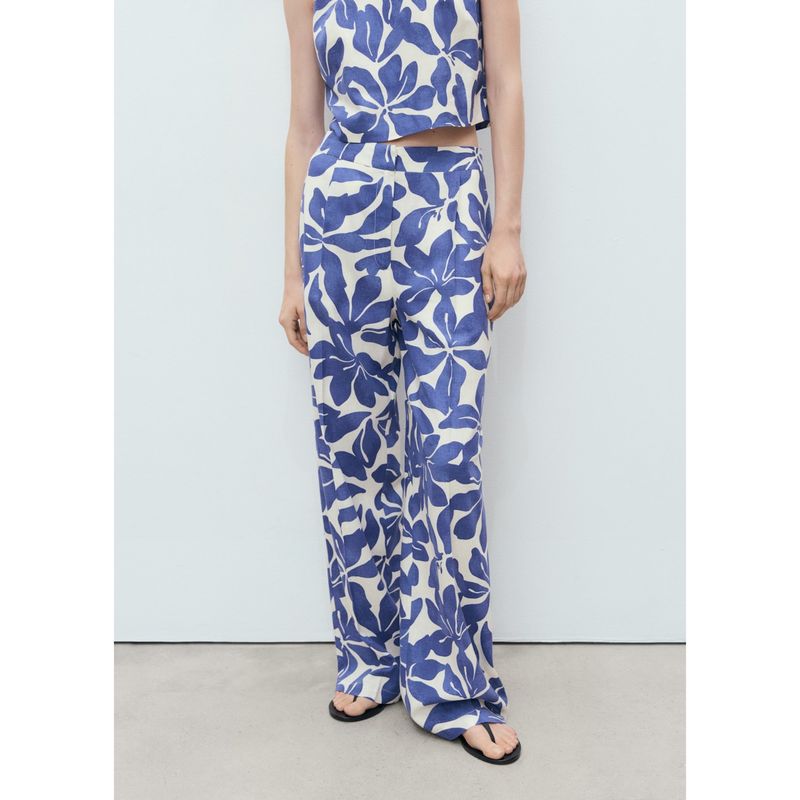 MANGO - Pantalón Recto Tiro Medio Mujer Mango