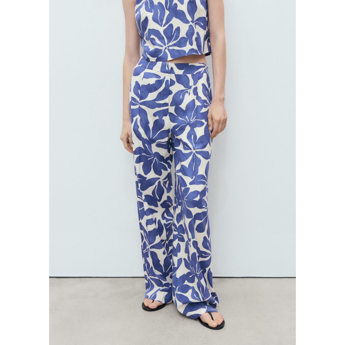 MANGO - Pantalón Recto Tiro Medio Mujer Mango