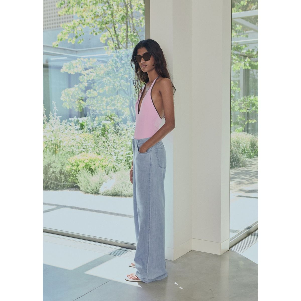 MANGO - Jean Wide Leg Tiro Medio Mujer Mango.