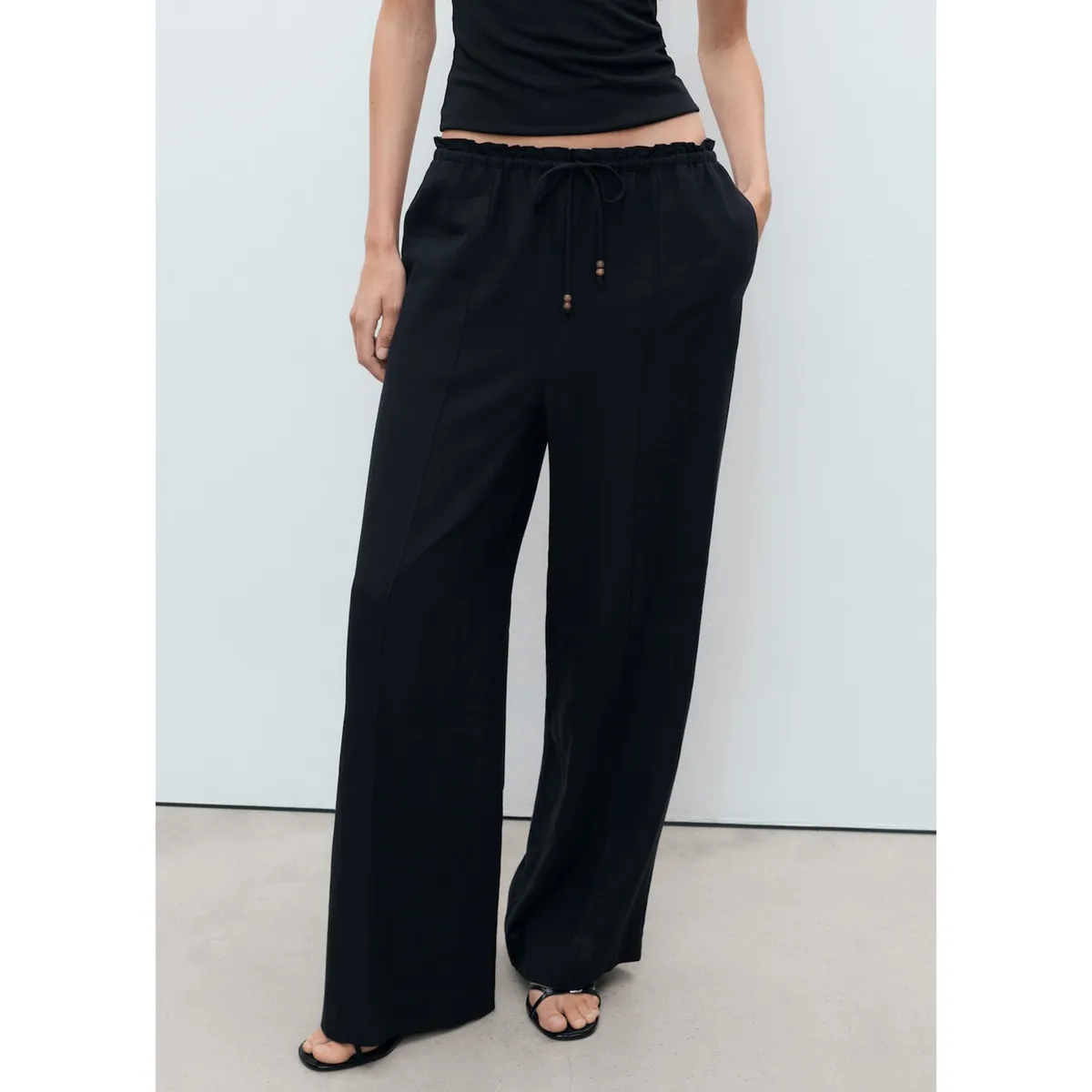 MANGO - Pantalón Straight Tiro Medio Mujer Mango