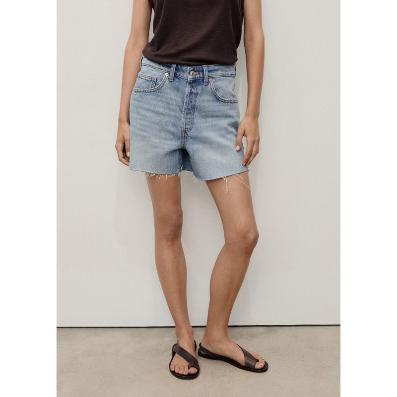 MANGO - Short Tiro Alto Mujer Mango