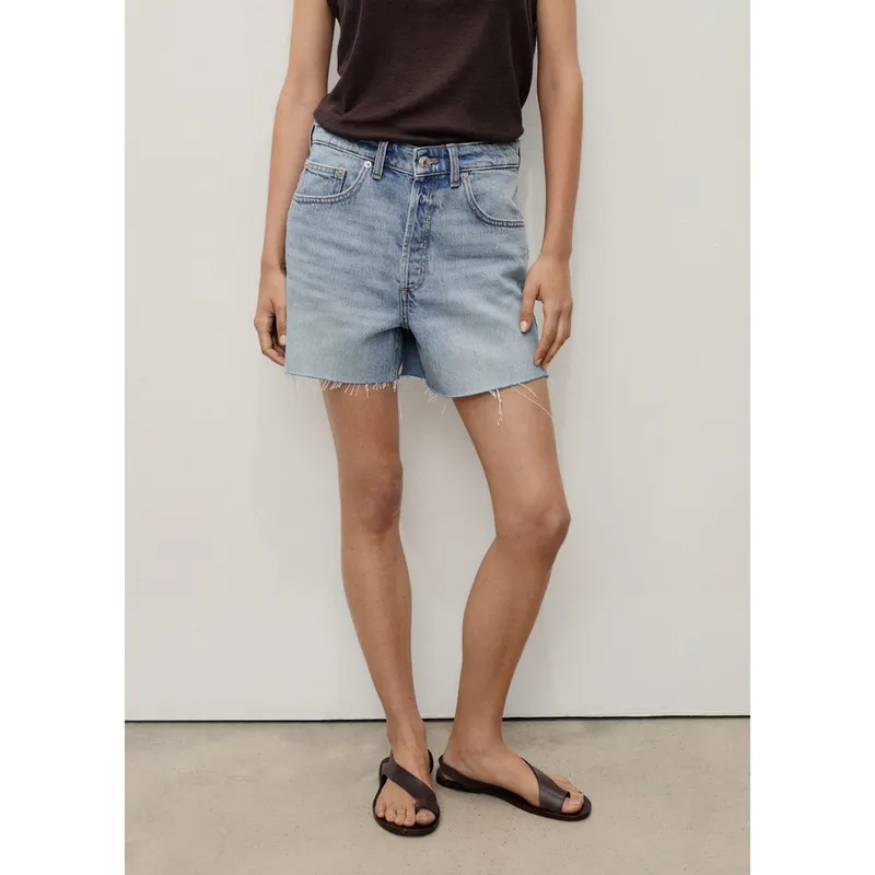 MANGO - Short Tiro Alto Mujer Mango