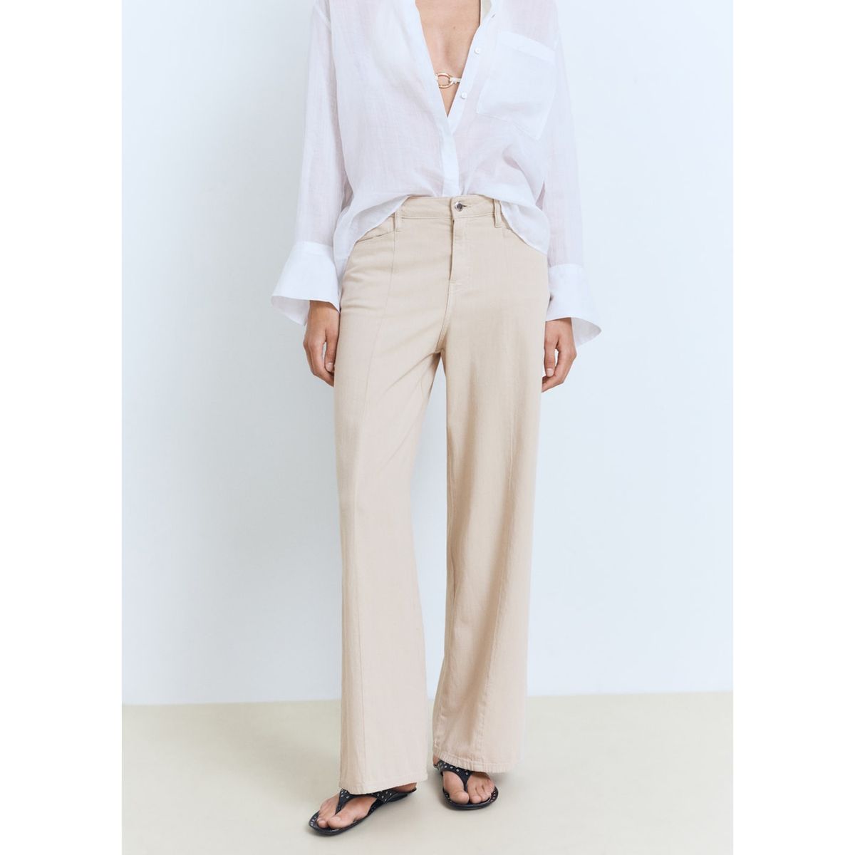 MANGO - Jean Straight Tiro Medio Mujer Mango