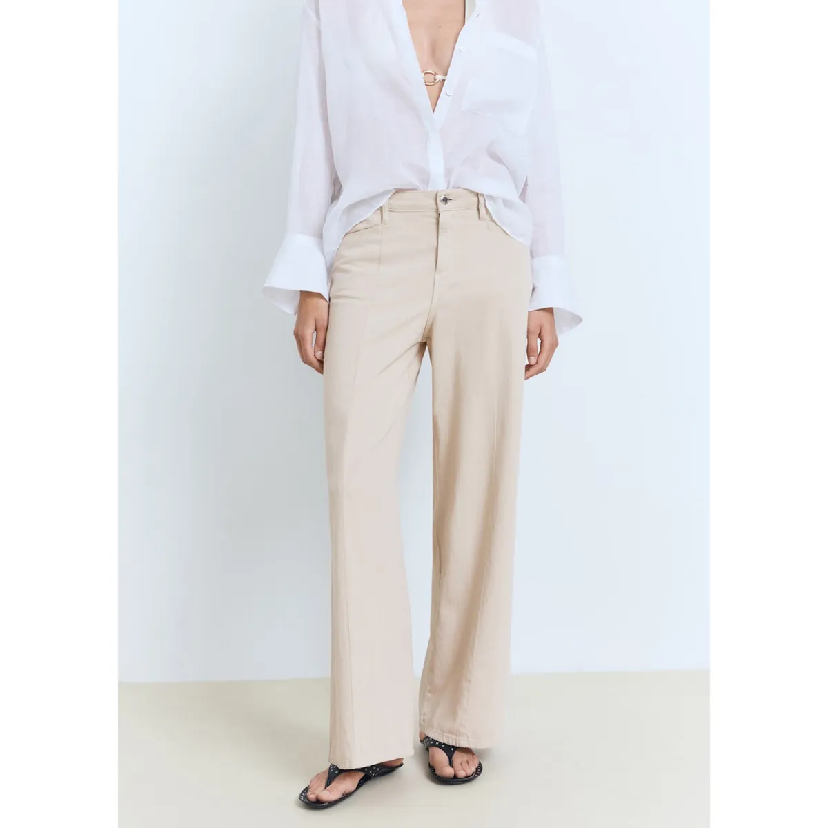 MANGO - Jean Straight Tiro Medio Mujer Mango