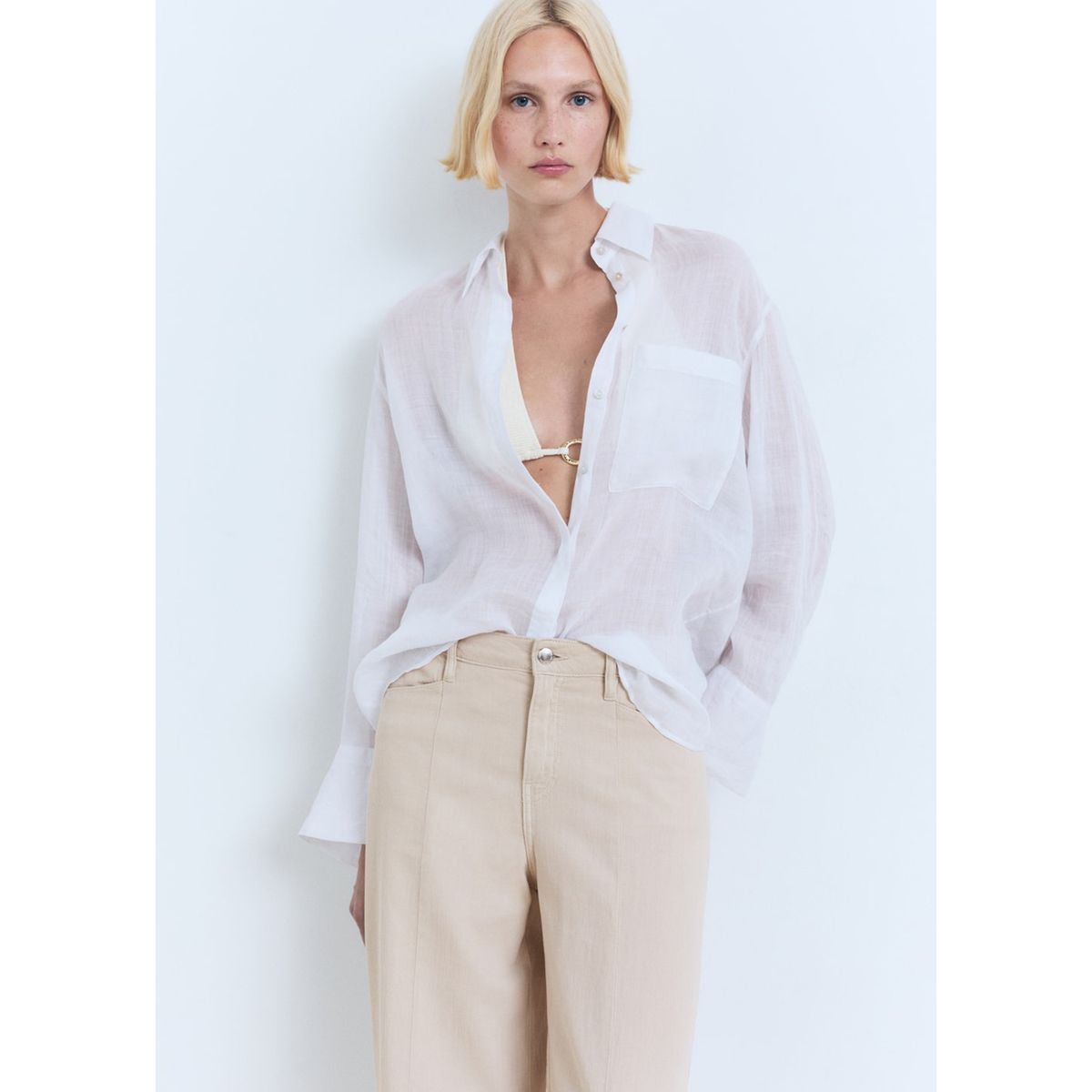 MANGO - Jean Straight Tiro Medio Mujer Mango