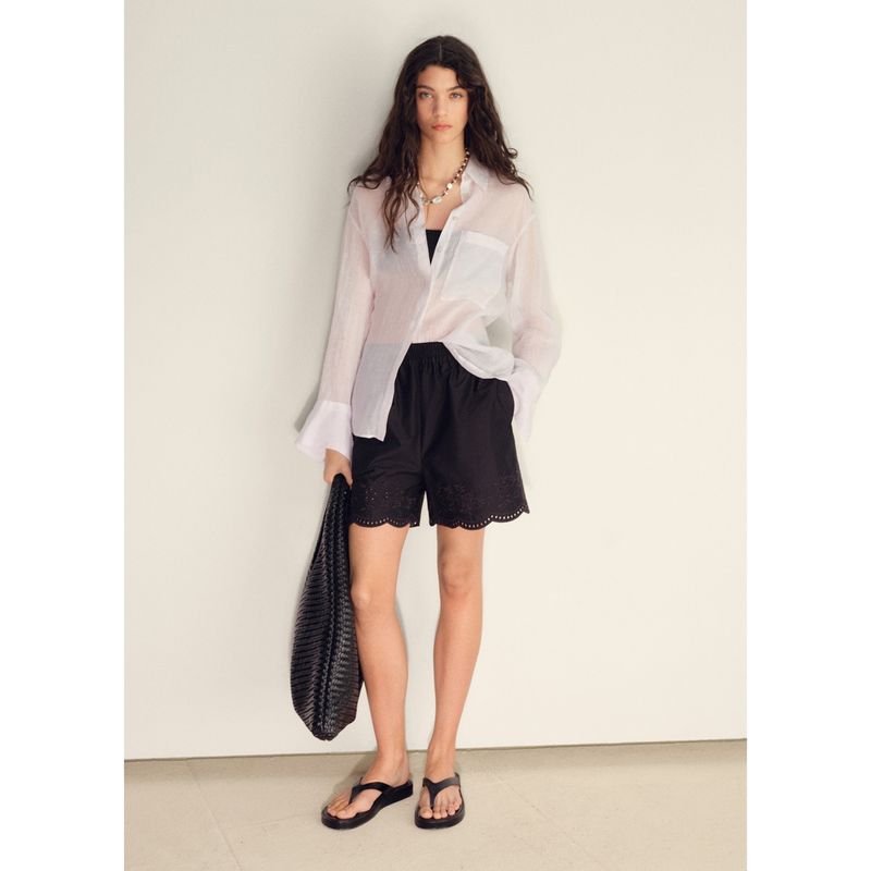 MANGO - Short Tiro Alto Mujer Mango