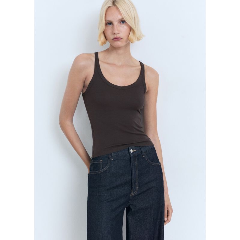 MANGO - Top Sin Mangas Mujer Mango