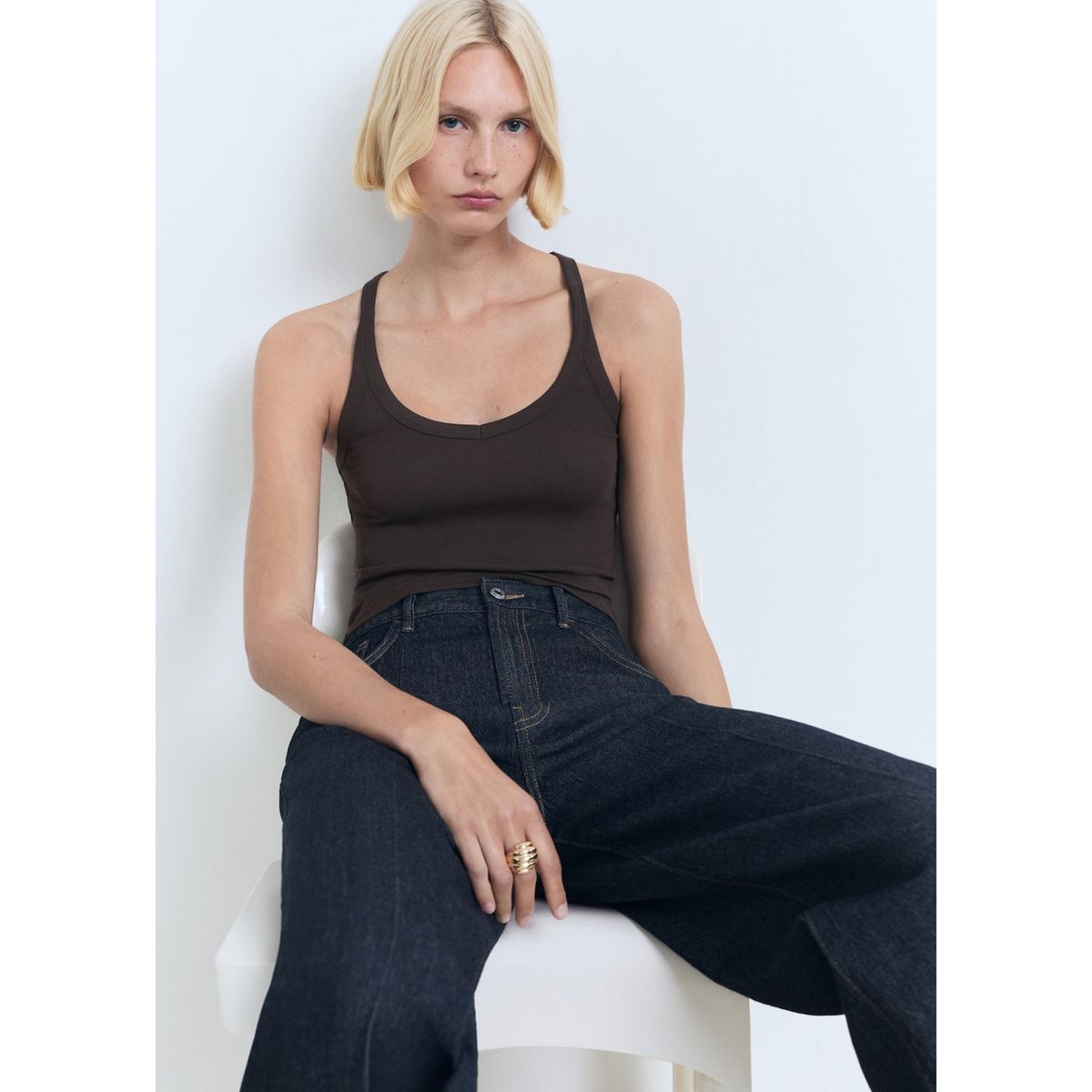 MANGO - Top Sin Mangas Mujer Mango