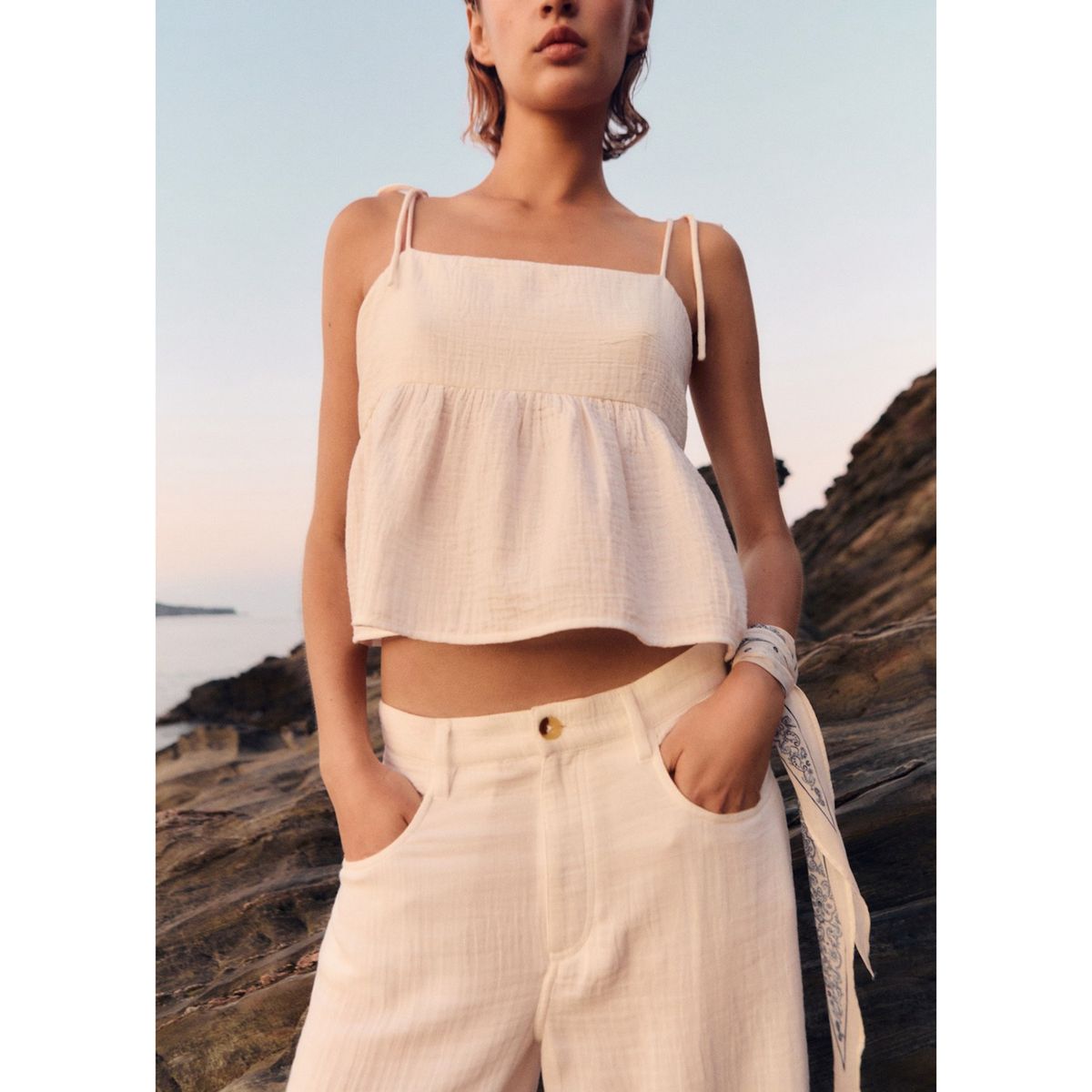 MANGO - Top Sin Mangas Mujer Mango