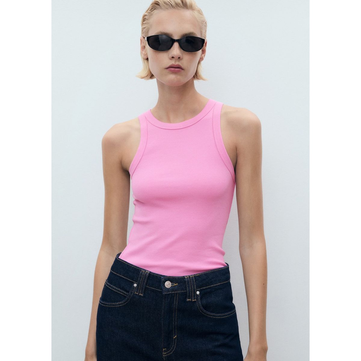 MANGO - Top Sin Mangas Mujer Mango