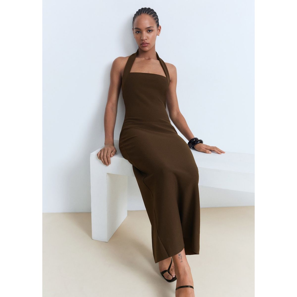 MANGO - Vestido Largo Mujer Mango