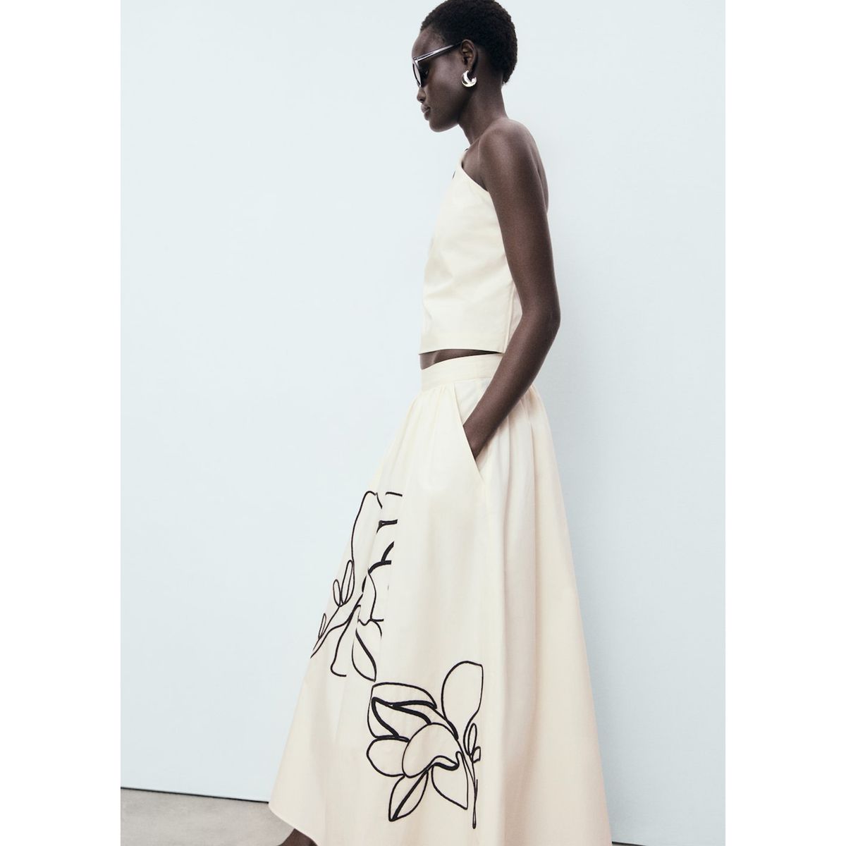 MANGO - Falda Larga Mujer Mango