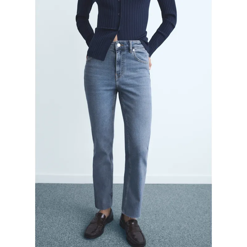 MANGO - Jean Flare Tiro Alto Mujer Mango