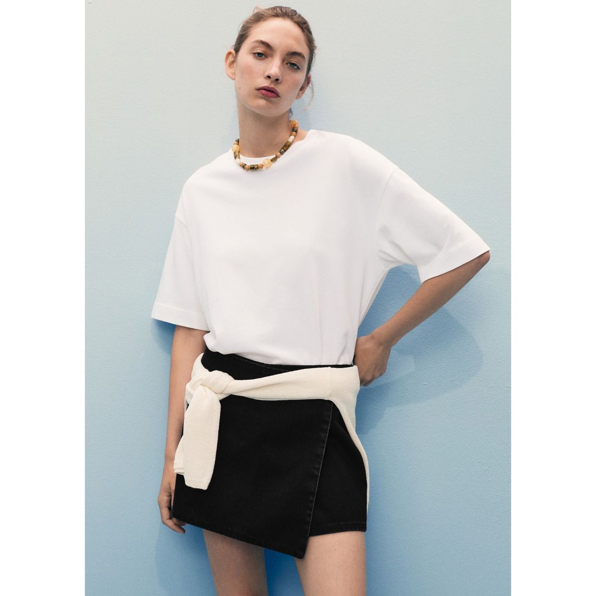 MANGO - Falda Short Tiro Medio Mujer Mango