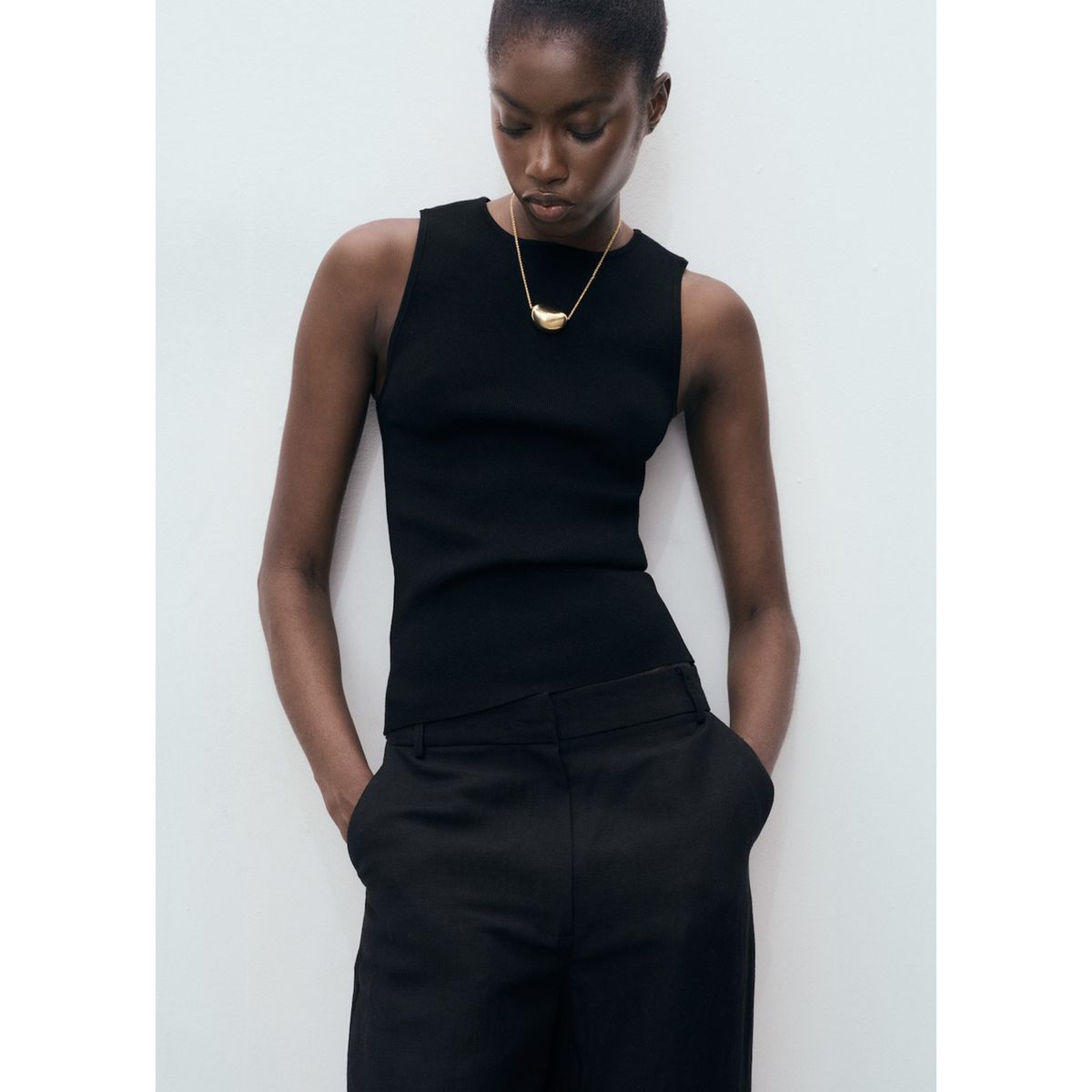 MANGO - Top Sin Mangas Mujer Mango