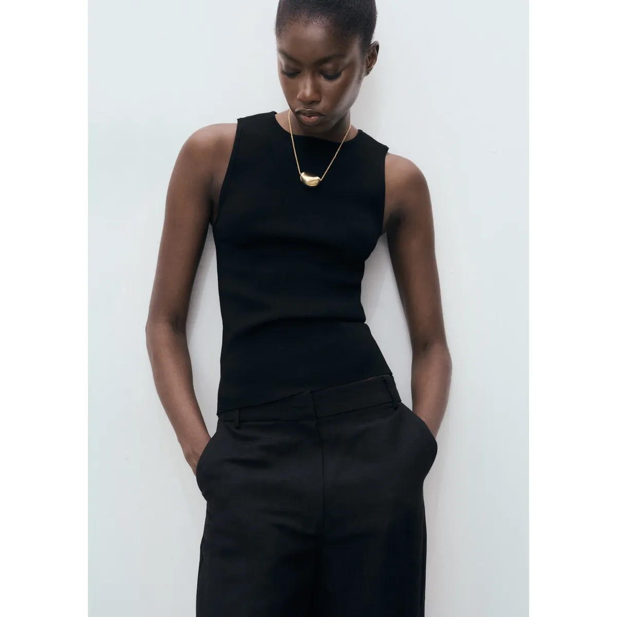 MANGO - Top Sin Mangas Mujer Mango