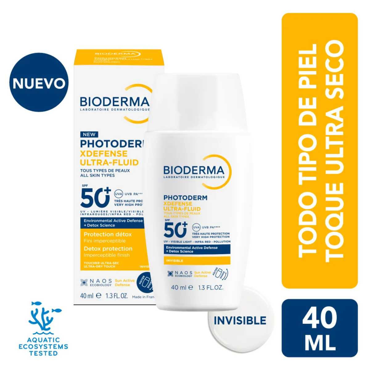 BIODERMA - Protector Solar Photoderm XDefense Ultra-Fluido Tono Invisible Bioderma