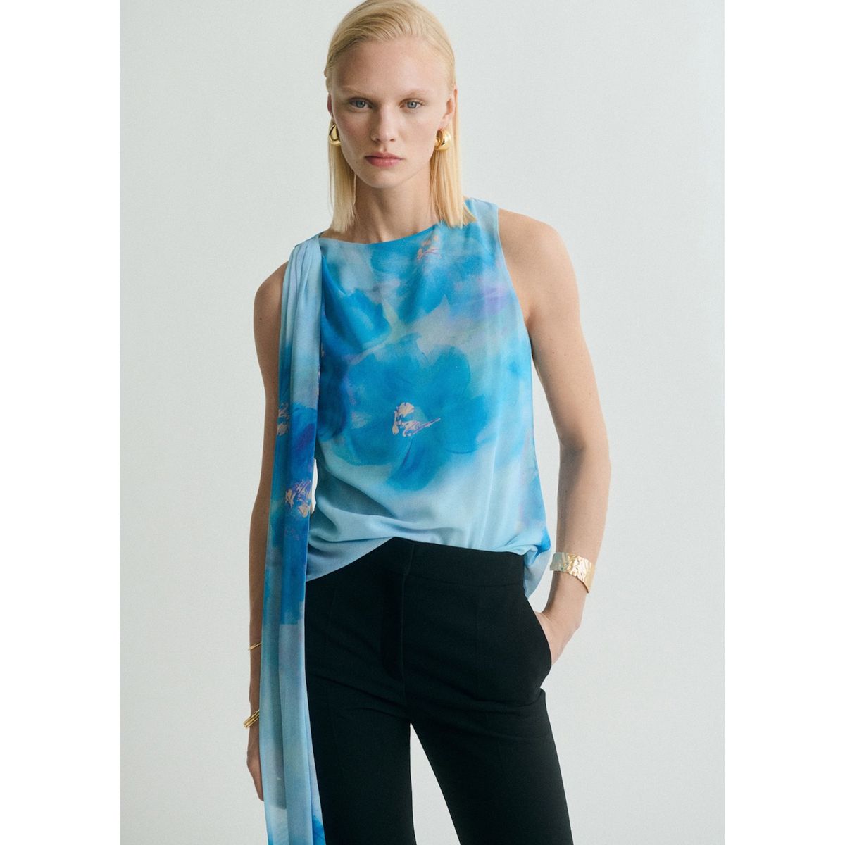 MANGO - Blusa Sin Mangas Mujer Mango