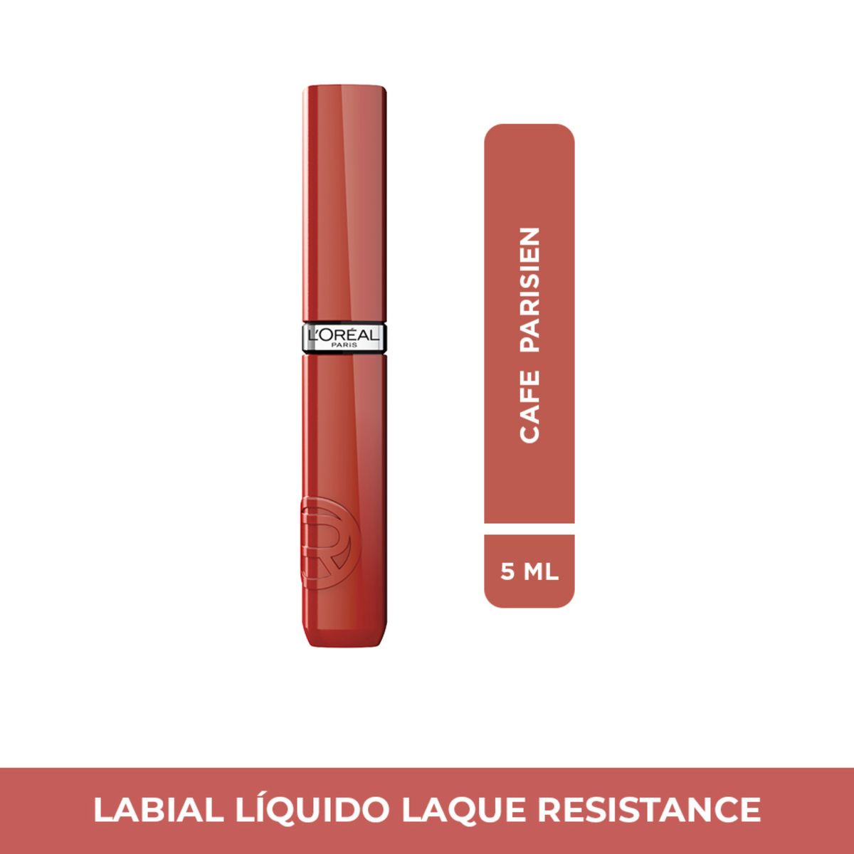 LOREAL PARIS - Labial Líquido Infallible Le Laque Resistance Tono Café Parisien 5 ml