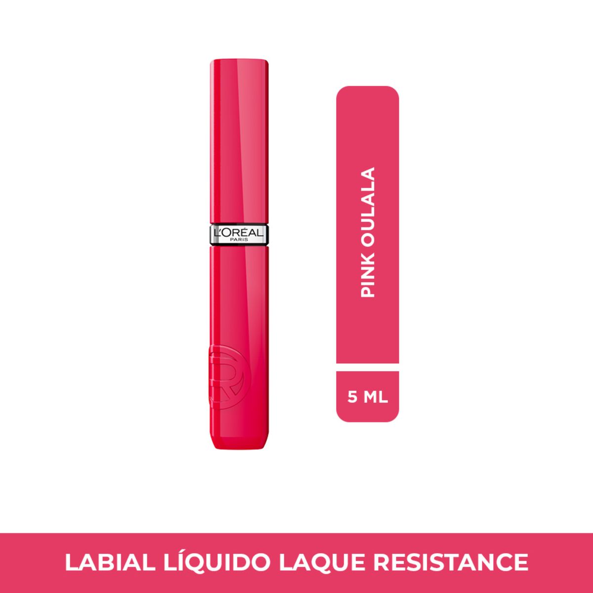 LOREAL PARIS - Labial Líquido Infallible Le Laque Resistance Tono Pink Oulala 5 ml