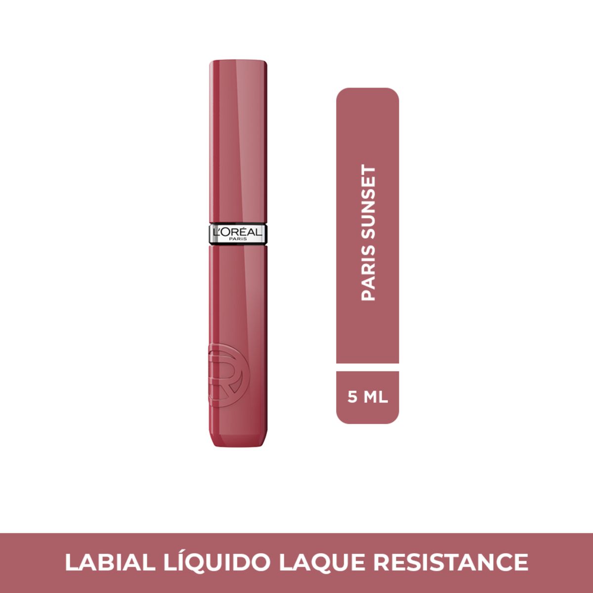 LOREAL PARIS - Labial Líquido Infallible Le Laque Resistance Tono Paris Sunset 5 ml