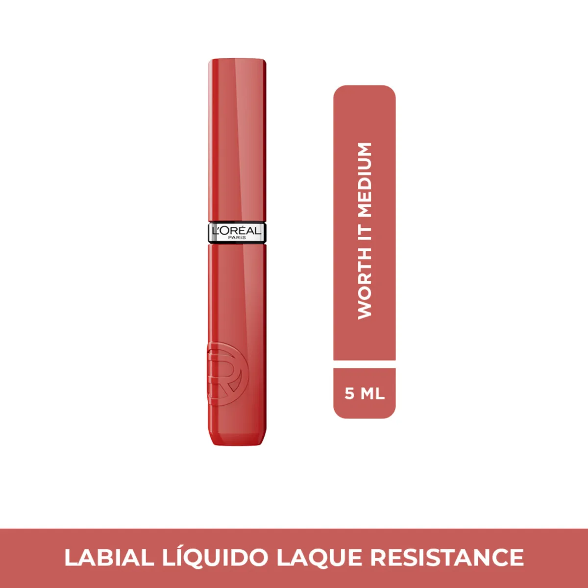LOREAL PARIS - Labial Líquido Infallible Le Laque Resistance Tono Worth It Med 5 ml