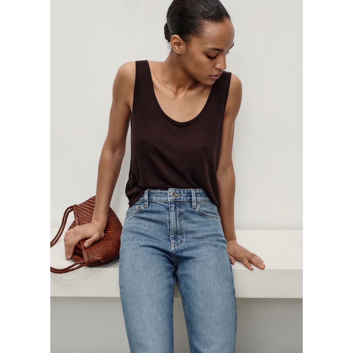 MANGO - Jean Mom Tiro Alto Mujer Mango