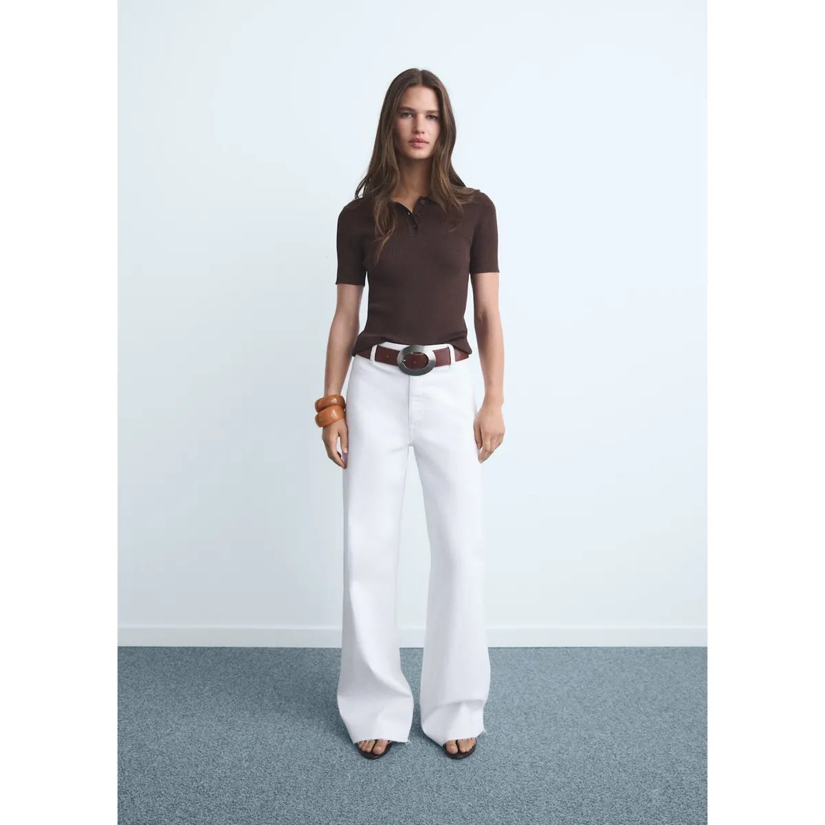 MANGO - Jean Culotte Tiro Alto Mujer Mango