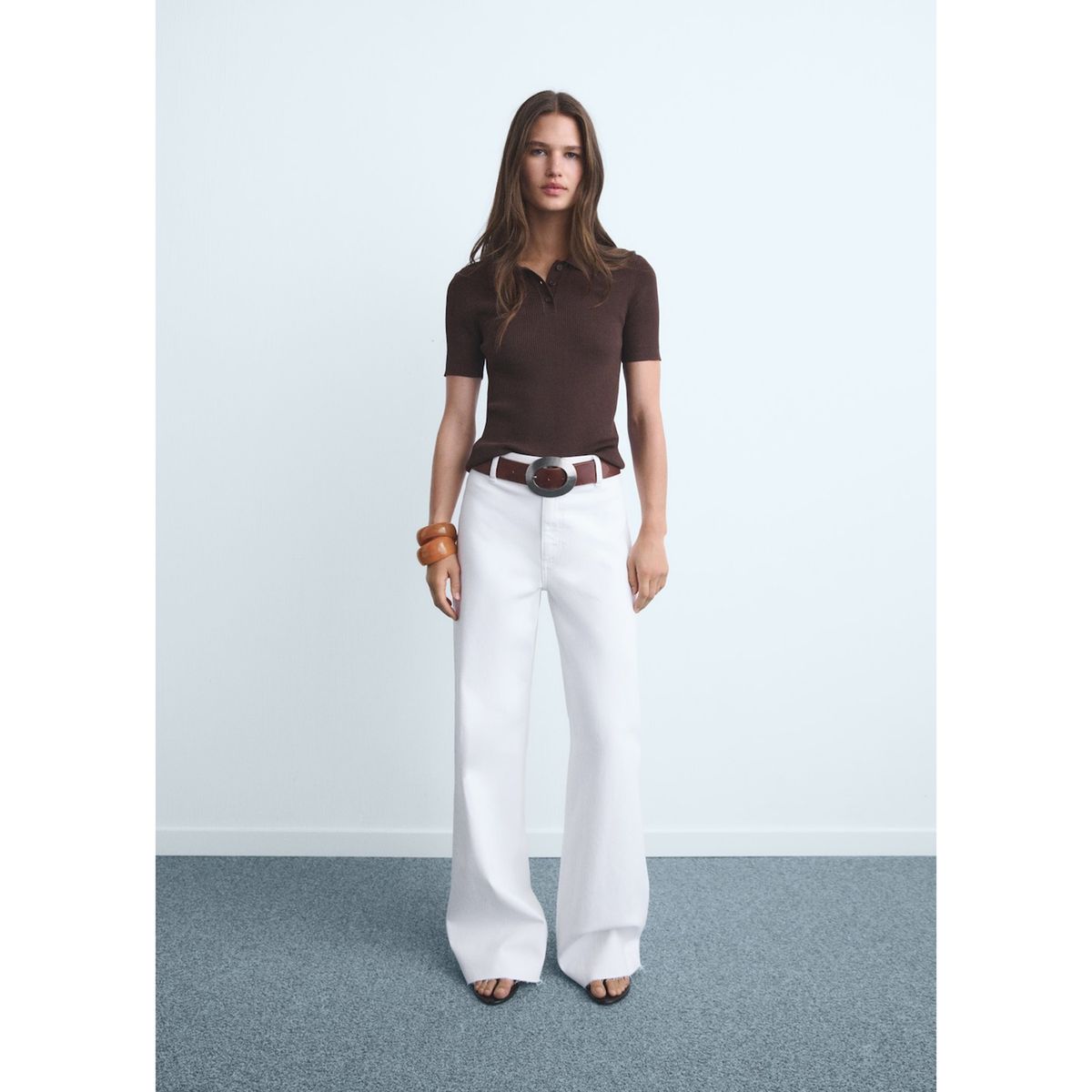 MANGO - Jean Culotte Tiro Alto Mujer Mango