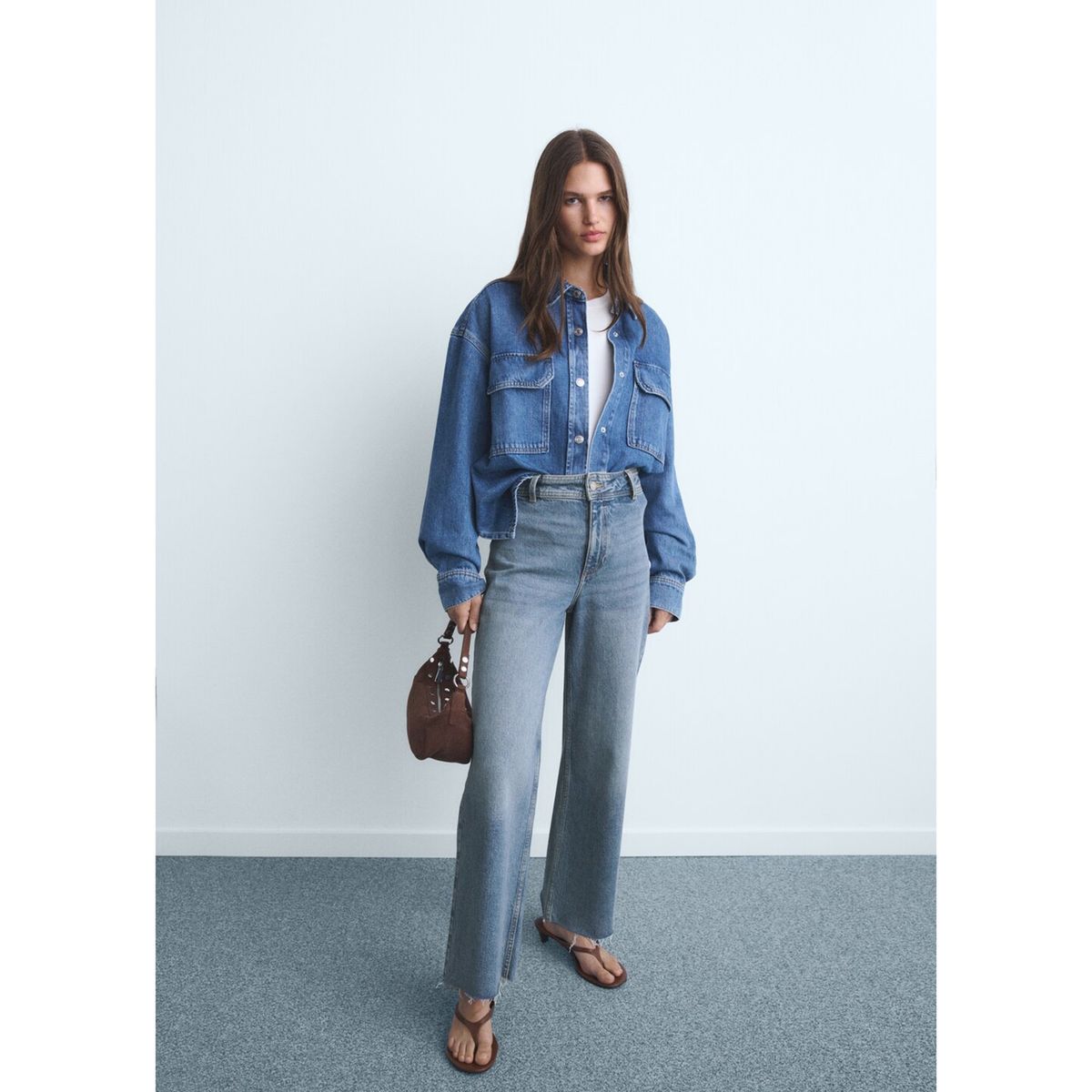 MANGO - Jean Culotte Tiro Alto Mujer Mango