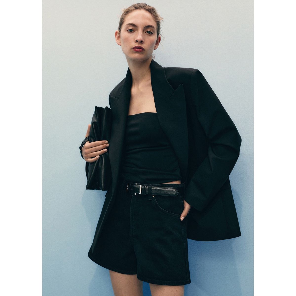 MANGO - Short Tiro Alto Mujer Mango