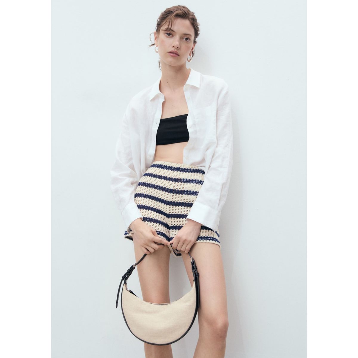 MANGO - Short Tiro Medio Mujer Mango