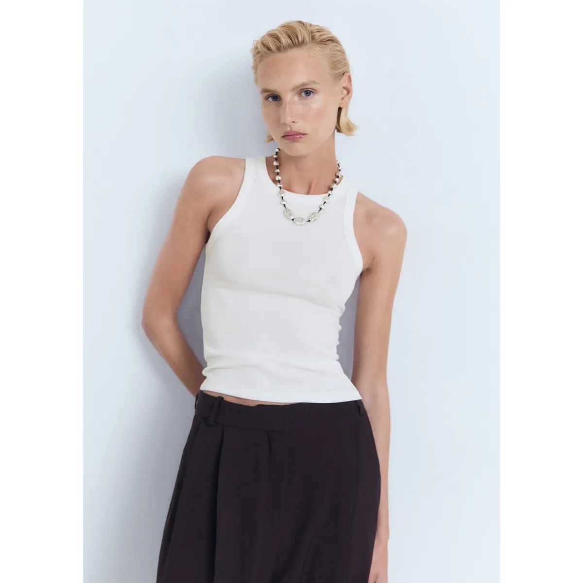 MANGO - Top Sin Mangas Mujer Mango