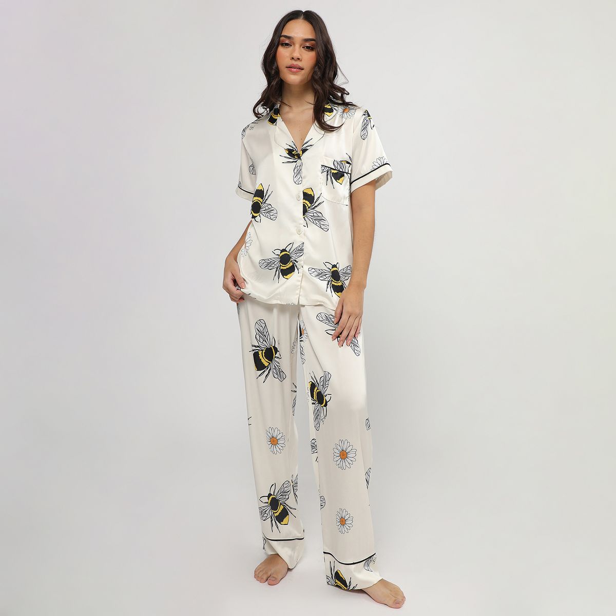 SIMONE - Pijama Silky Abejas Simone