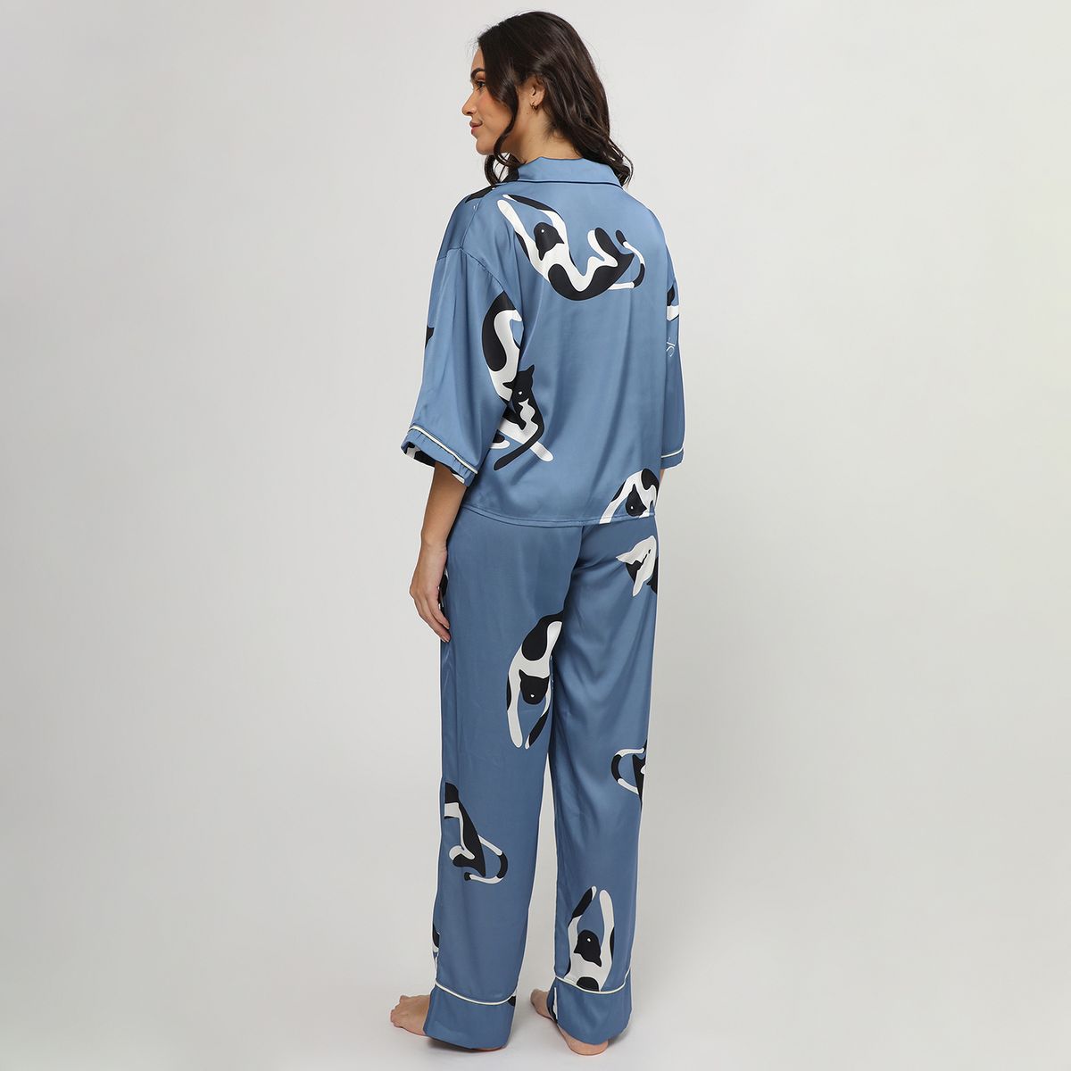 SIMONE - Pijama Silky Gatos Simone