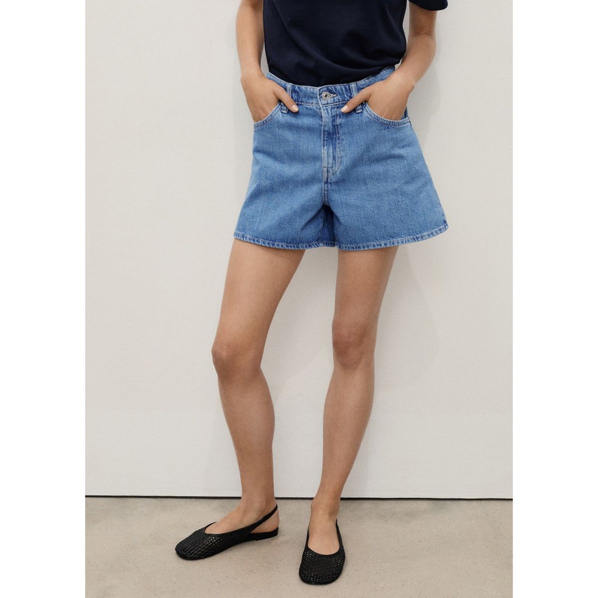 MANGO - Short Tiro Alto Mujer Mango