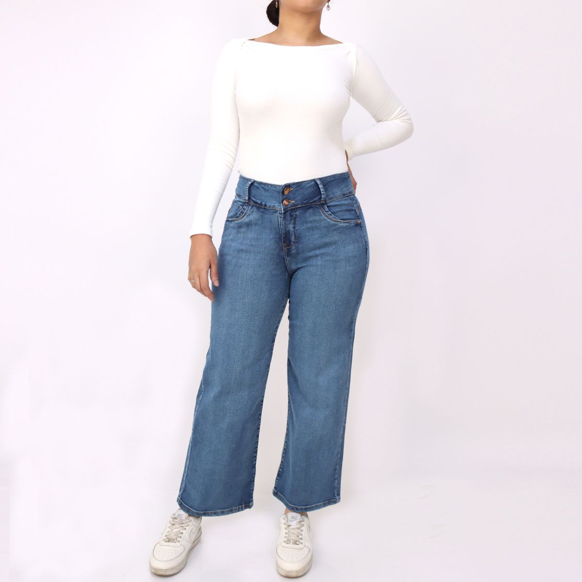 KAYRA POBLET - Jean Straight Tiro Alto Mujer Kayra Poblet