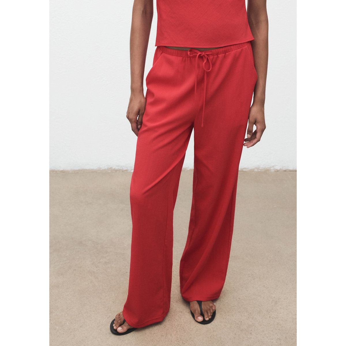 MANGO - Pantalón Straight Tiro Medio Mujer Mango