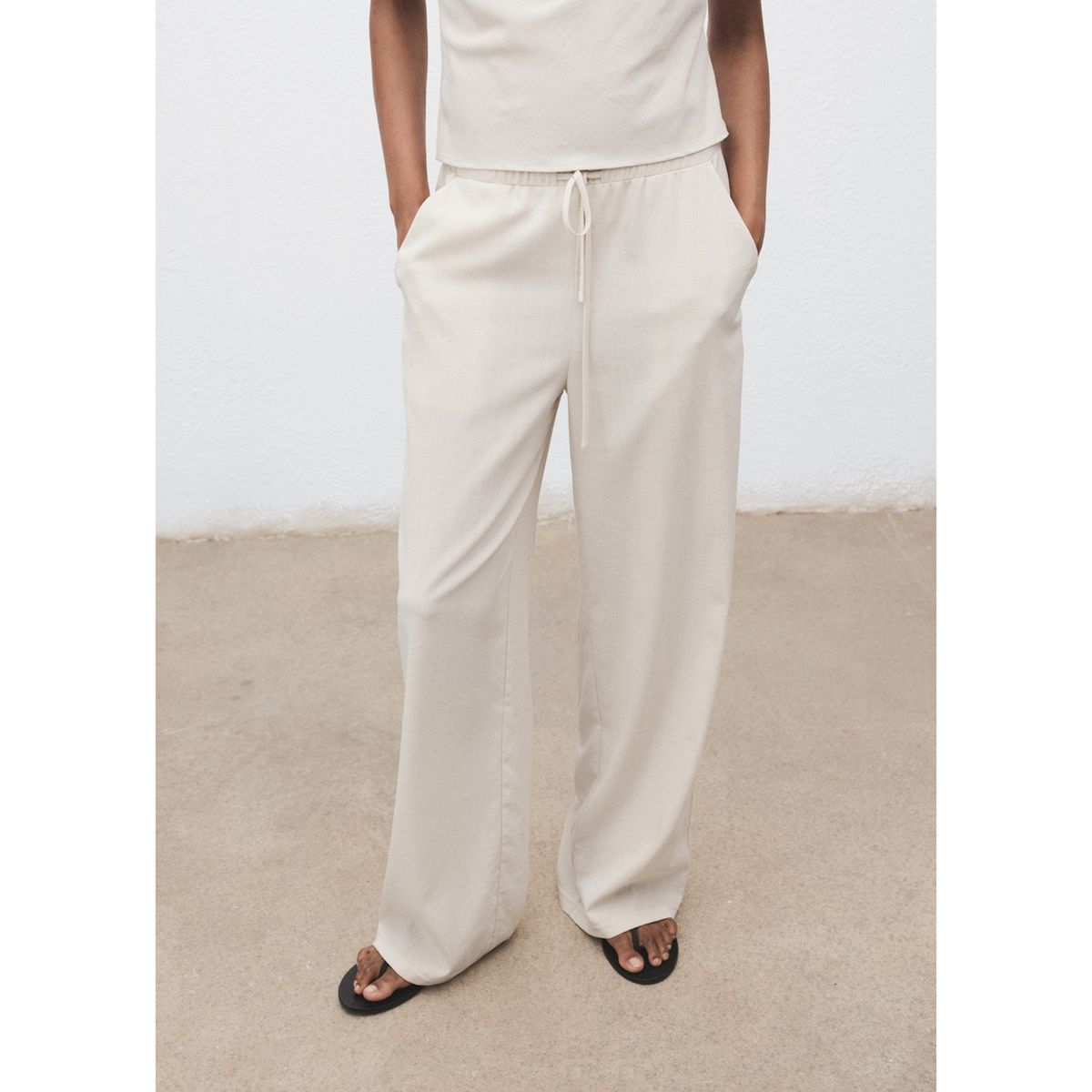 MANGO - Pantalón Straight Tiro Medio Mujer Mango