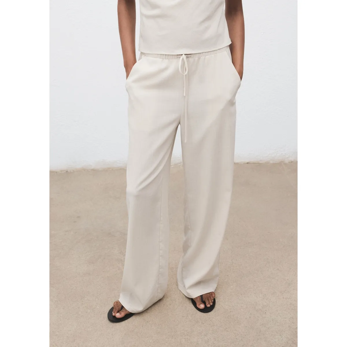 MANGO - Pantalón Straight Tiro Medio Mujer Mango