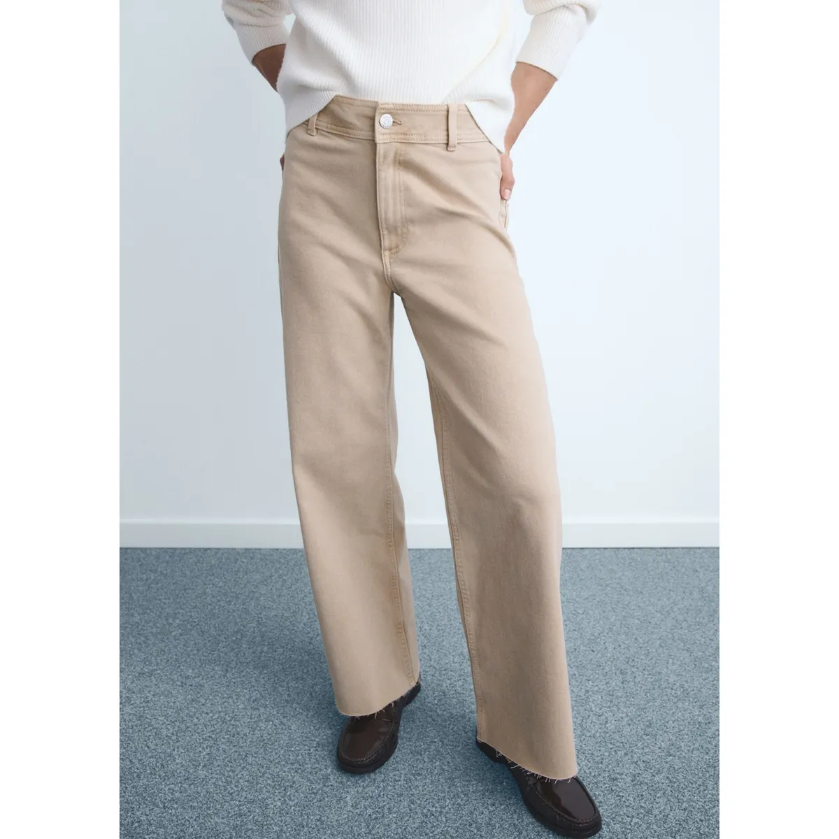 MANGO - Jean Culotte Tiro Alto Mujer Mango