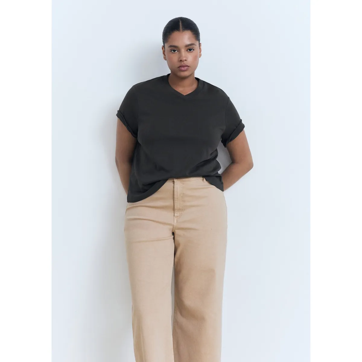 MANGO - Jean Culotte Tiro Alto Mujer Mango