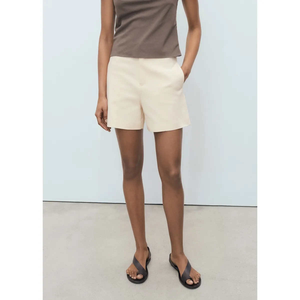 MANGO - Short Tiro Alto Mujer Mango