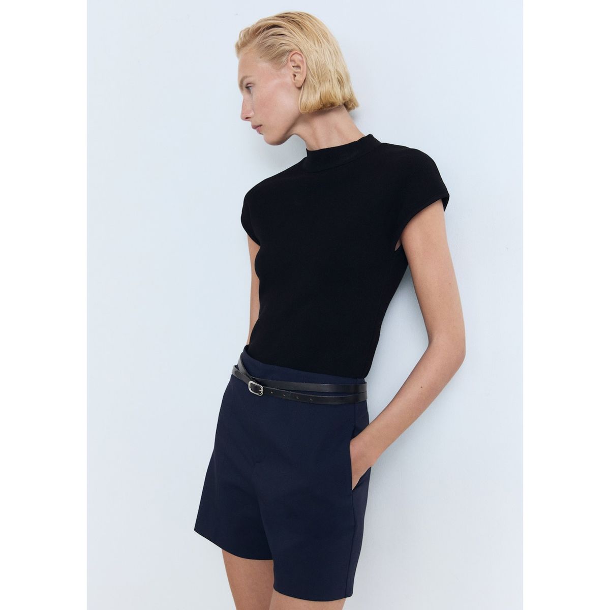 MANGO - Short Tiro Alto Mujer Mango.